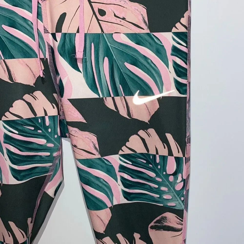 Nike Women's Pink‎ High Waisted Crop Dri Fit Leggings Size Medium